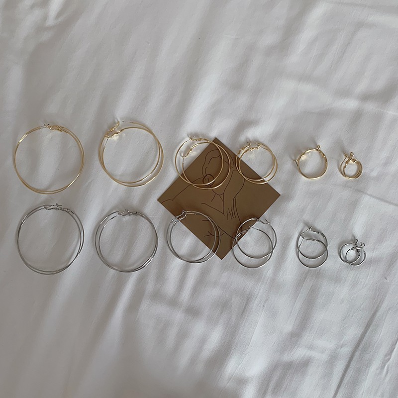 Bông Tai Hình Tròn Đơn Giản Theo Phong Cách Hàn Quốc Dành Cho Nữ