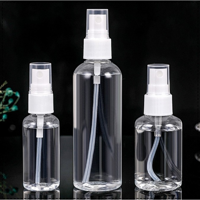 Bình xịt trong suốt đựng mỹ phẩm dung tích 30ml/50ml/80ml/100ml