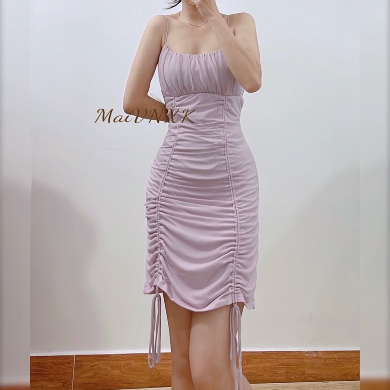 Váy body nhún 2 dây vnxk