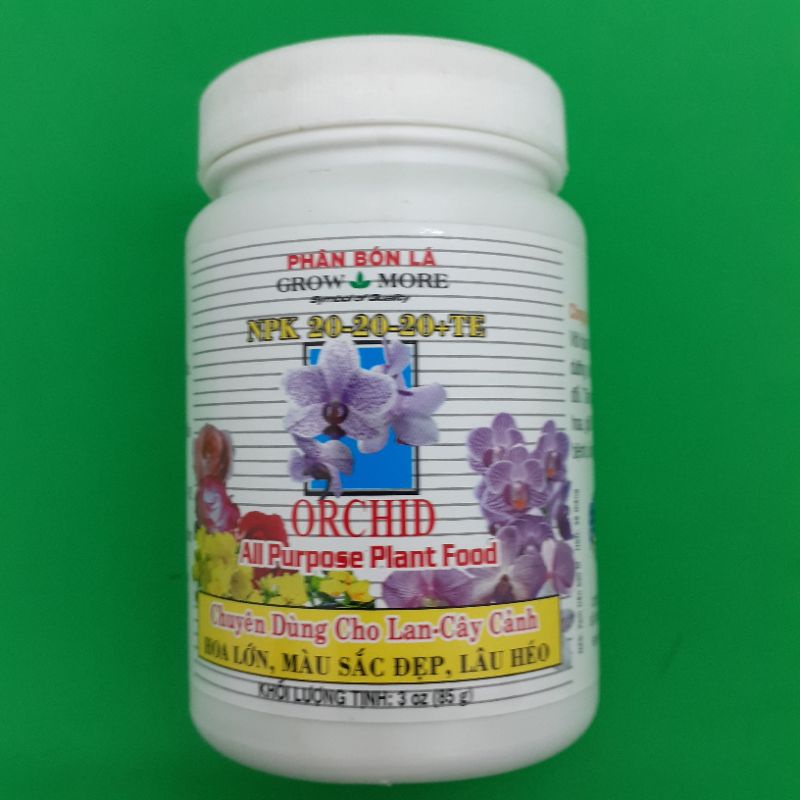 1 lọ Phân bón Grow More NPK 20-20-20 cung cấp đủ dinh dưỡng cho mọi giai đoạn phát triển của cây trồng.