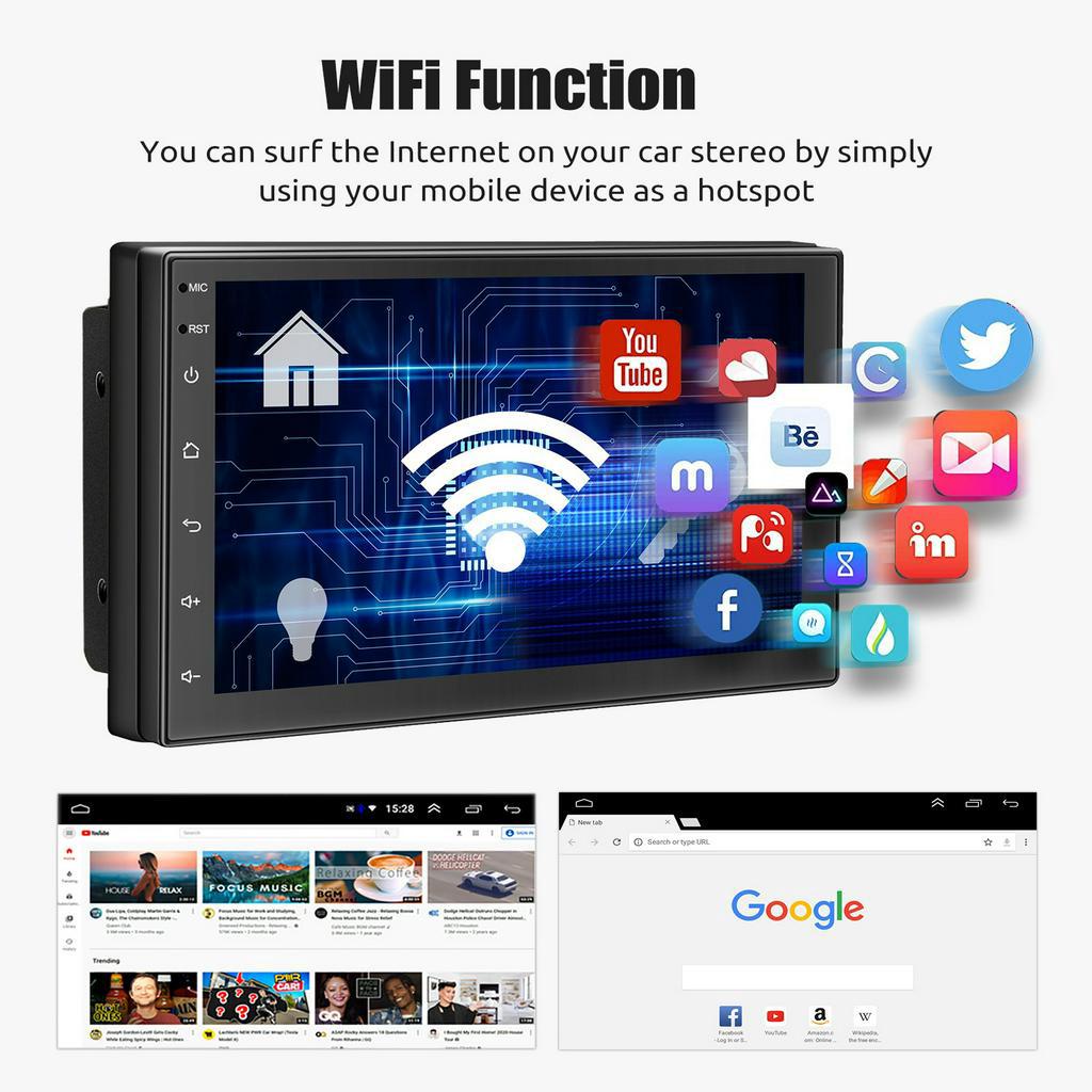 ESSGOO Màn hình ô tô Android 2 Din 7/9/10 inch 2+32G 4+32G Trình phát xe hơi với Carplay WIFI GPS MP5 Màn hình IPS Và 36 DSP