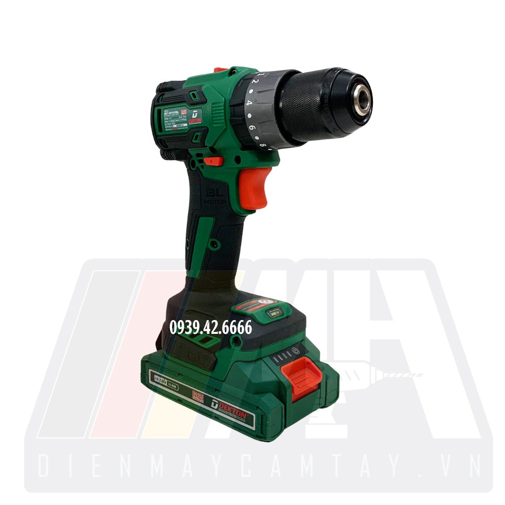 Máy Khoan Pin 3 Chức Năng Dekton M21-ID1055BL - Đầu Cặp 10mm - Motor Brushless - Chân Pin Phổ Thông