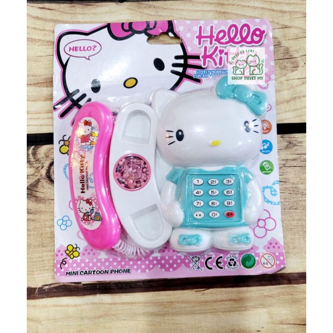 Đồ chơi điện thoại bàn dùng pin hình Kitty cho bé gái