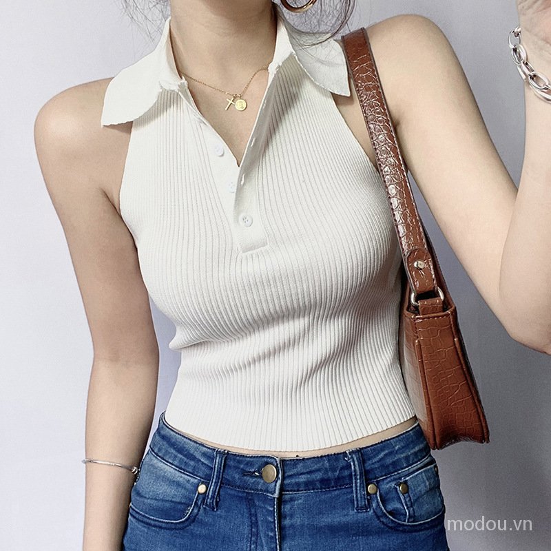 Áo lửng cotton hở lưng quyến rũ thời trang dành cho nữ