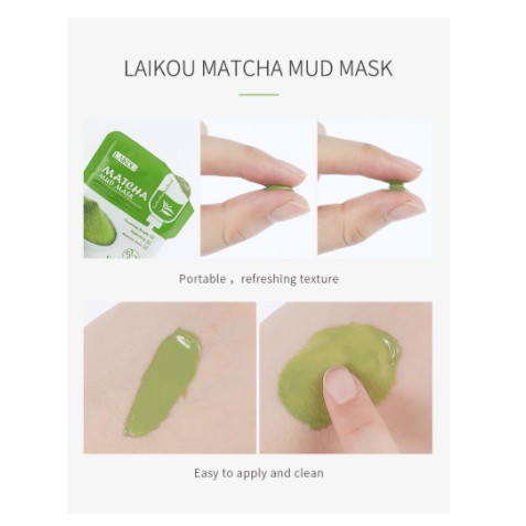 Mặt Nạ Bùn Trà Xanh Matcha LAIKOU Tinh Chất Làm Sạch Sâu 5g