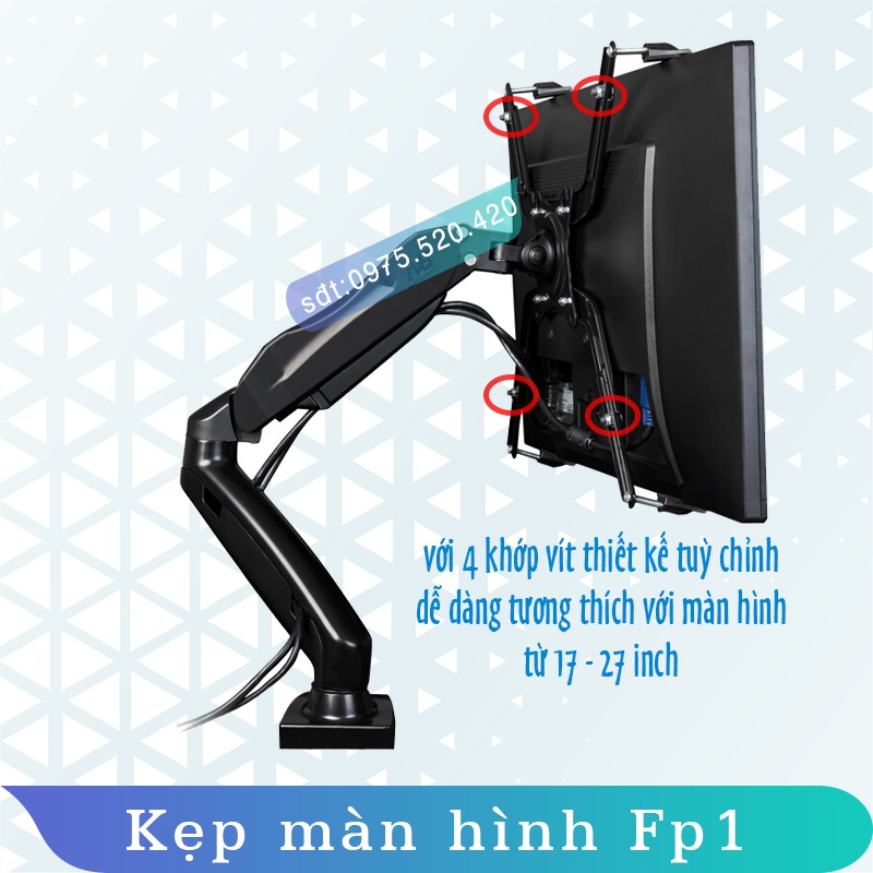 FP1 - Bộ Kẹp Màn Hình Máy Tính/ Sử Dụng Cho Màn Hình Không Thiết Kế Treo - 17 - 27 Inch