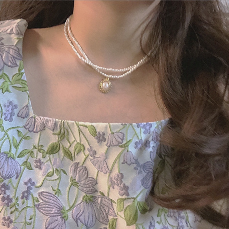 iF YOU Vòng cổ Bạc Mặt Ngọc Trai Thanh Lịch Cho Nữ