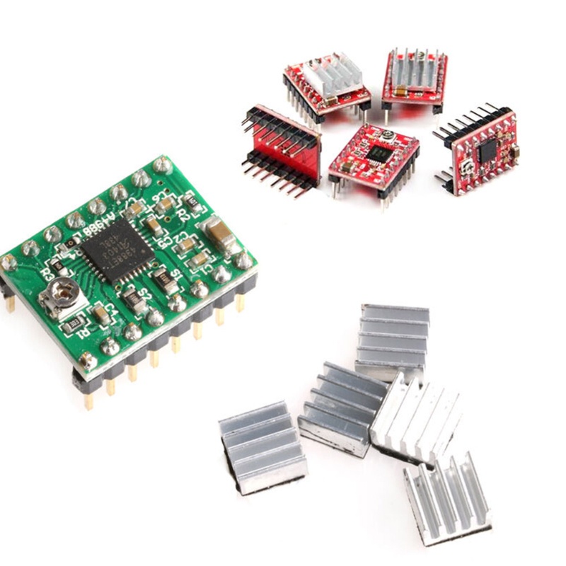 Bộ 5 Mô Đun Điều Khiển Động Cơ Bước A4988 + Bộ Tản Nhiệt Cho RepRap 3D Ramps