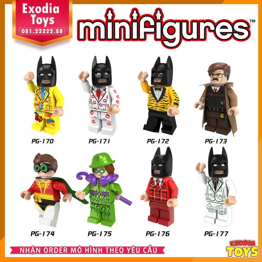 Xếp hình Minifigure DC Comics nhân vật Batman, Robin và Thanh Tra Gordon - Đồ Chơi Lắp Ghép Sáng Tạo - POGO PG8046