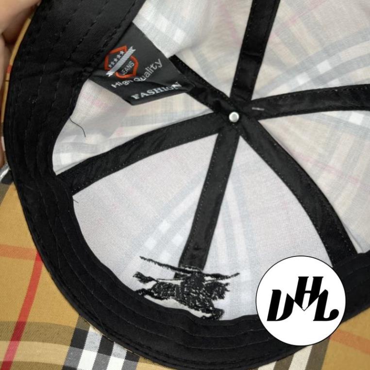 Mũ Lưỡi Trai Kẻ Sọc Caro Thêu BUR Cao Cấp Thời Trang
