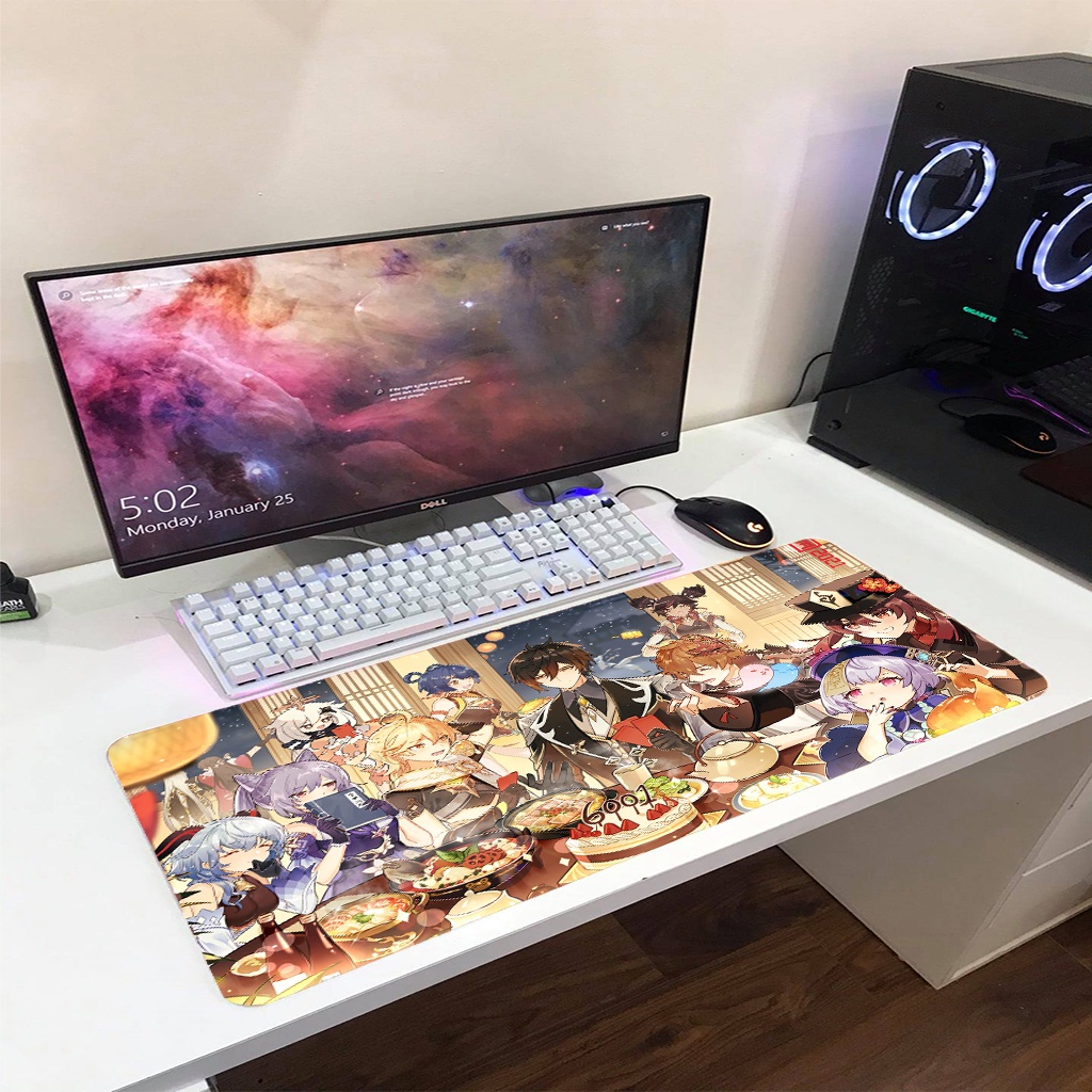 Lót chuột Genshin Impact cỡ lớnn 80x30cm, 90x40cm dày dặn, siêu đẹp, chống trơn trươt Dzon