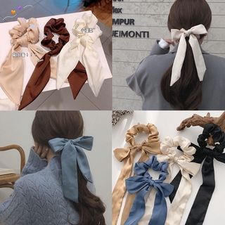 Dây buộc tóc vải phối nơ bằng satin thời trang thanh lịch