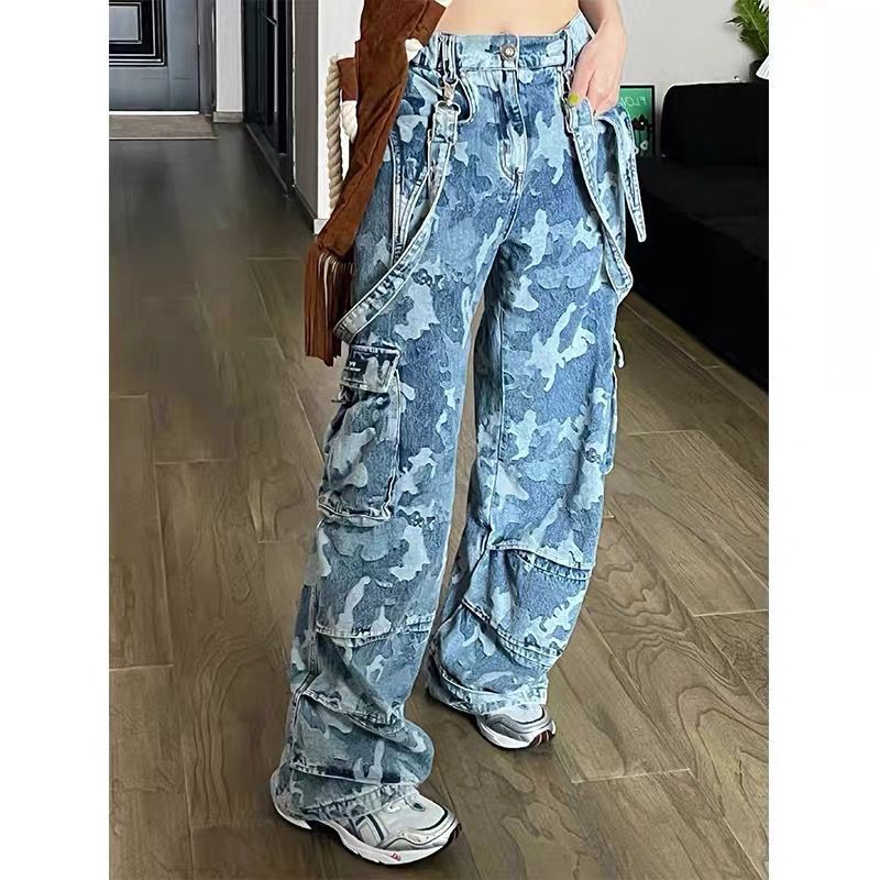 Quần Yếm Ống Rộng Họa Tiết Rằn Ri Thời Trang Dành Cho Nữ