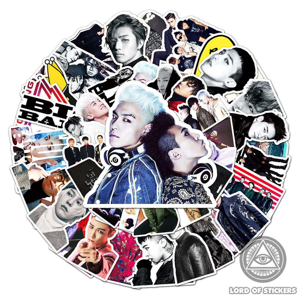 Set 50 Hình Dán BIGBANG Sticker Nhóm Nhạc Kpop Chống Thấm Nước Trang Trí Mũ Nón Bảo Hiểm, Laptop, Ván Trượt, Vali, Sổ