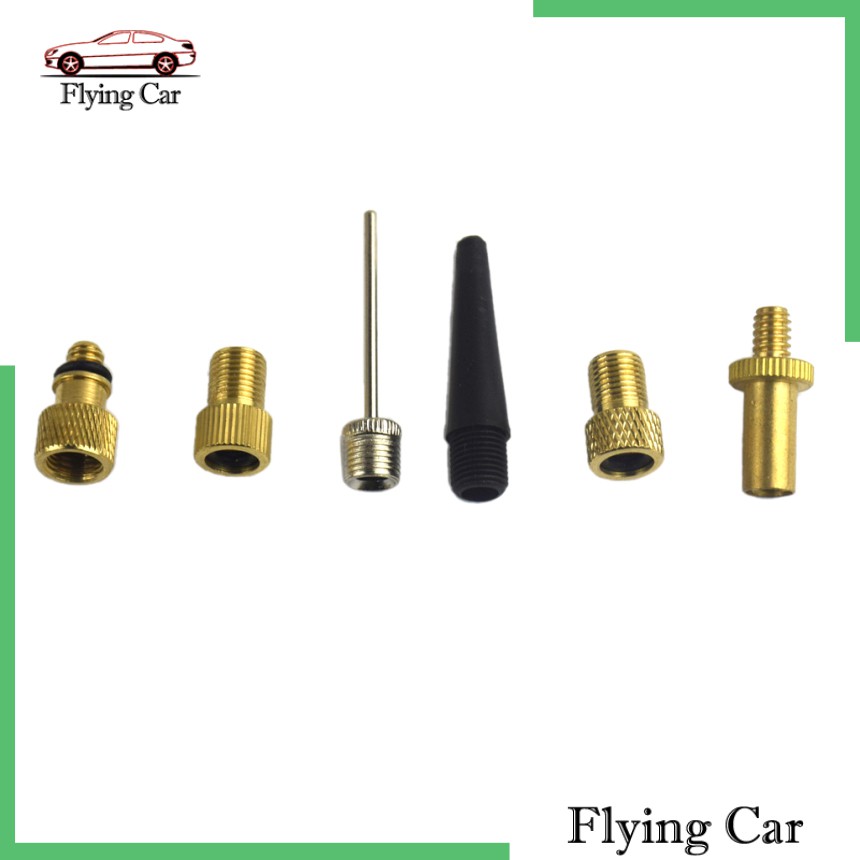 Set 6 Đầu Nối Van Bơm Hơi Xe Đạp / Ô Tô / Mô Tô Chuyên Dụng Chất Lượng Cao