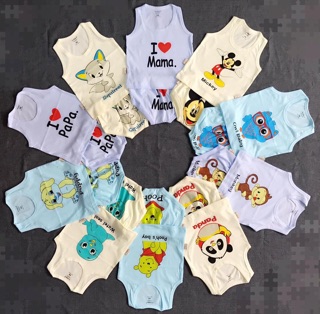  Set combo 5 bộ đồ ba lỗ chip em bé, đồ bé trai, đồ bé gái