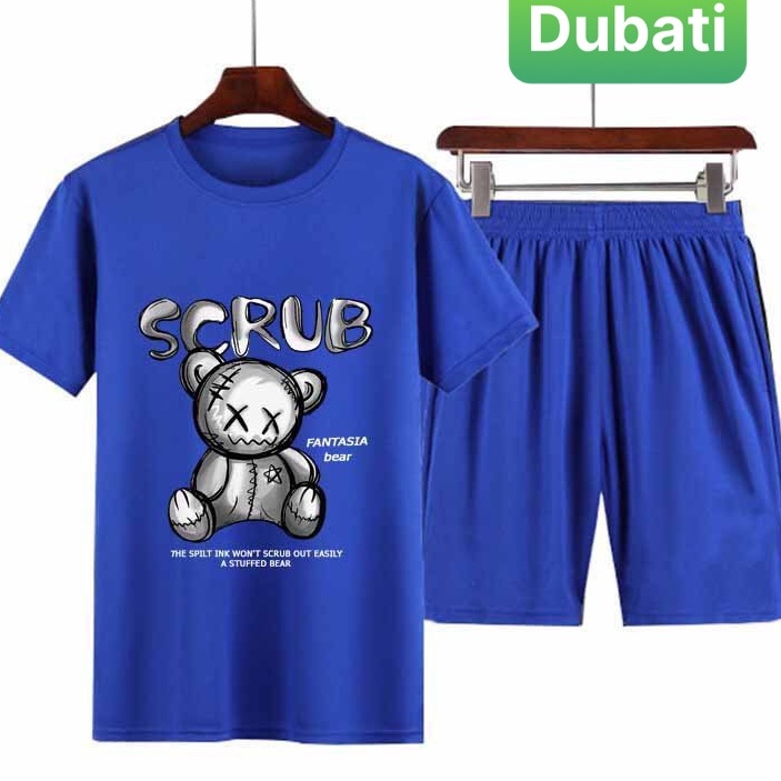ĐỒ BỘ THỂ THAO GẤU SCRUB SIÊU SANG CHẢNH, ĐỒ BỘ NAM CỌC TAY MẪU MỚI - DUBATI FASHION