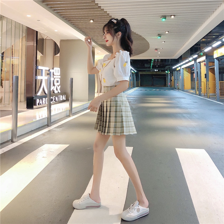 Bộ Áo Sơ Mi Ngắn Tay + Chân Váy Xinh Xắn Dành Cho Nữ 2020 | BigBuy360 - bigbuy360.vn