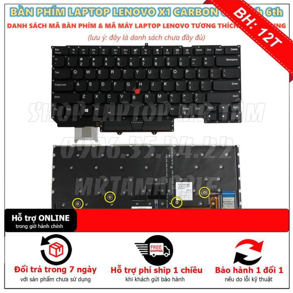 [BH12TH] (KEYBOARD) BÀN PHÍM LAPTOP LENOVO THINKPAD X1 CARBON GEN 5 6 dùng cho Thinkpad X1 Carbon Gen 5 6 (2017 2018)