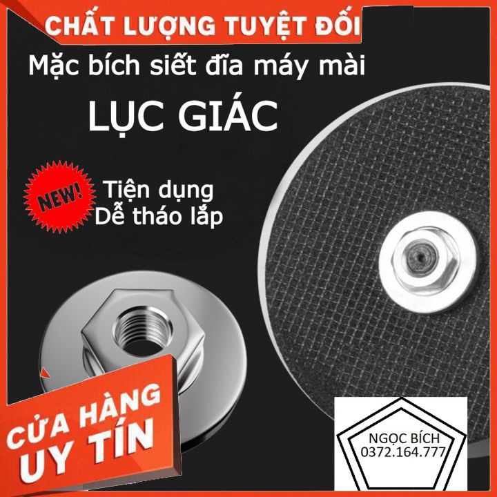 [SIÊU KHUYẾN MÃI] Cặp đồng xu mặt bích lục giác siết đĩa cắt gắn máy mài cầm tay 100mm mẫu mới dễ tháo lắp hơn