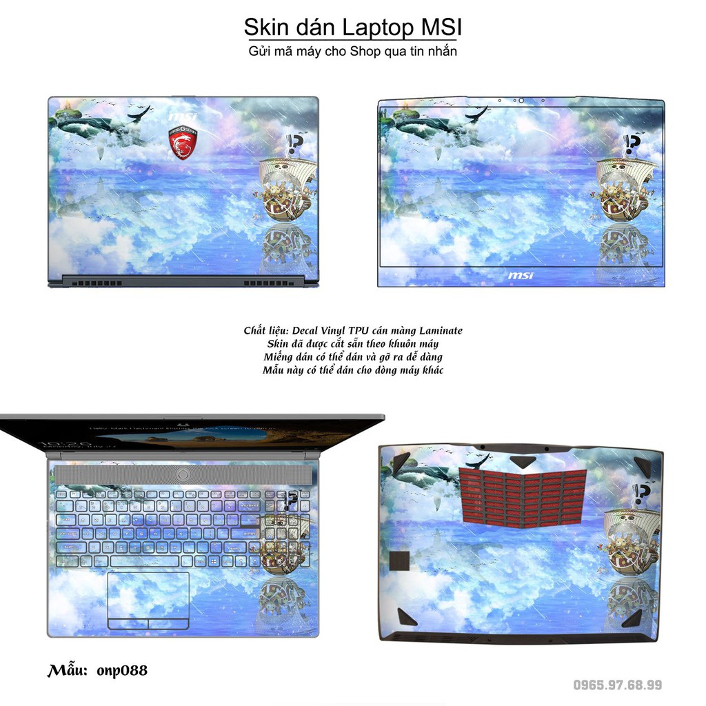 Skin dán Laptop MSI in hình One Piece _nhiều mẫu 8 (inbox mã máy cho Shop)