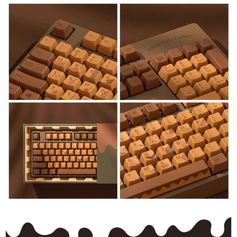 Bàn phím cơ có dây Mofii AJAZZ Chocolate Cubes 104 - Hàng chính hãng