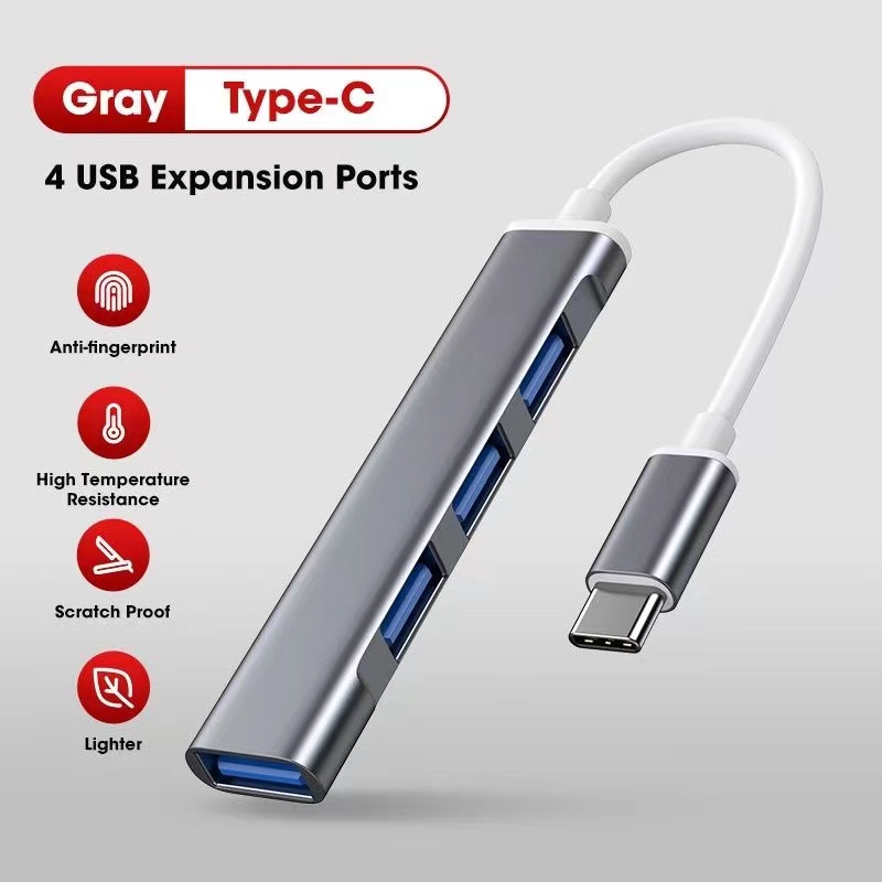 Hub Chia 4 Cổng Usb 3.0 Type-C Sang 4 Cổng Usb