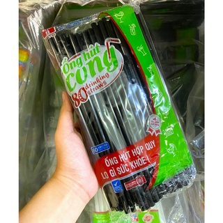 1 bịch ống hút nhựa cong phi 6 (80 ống)