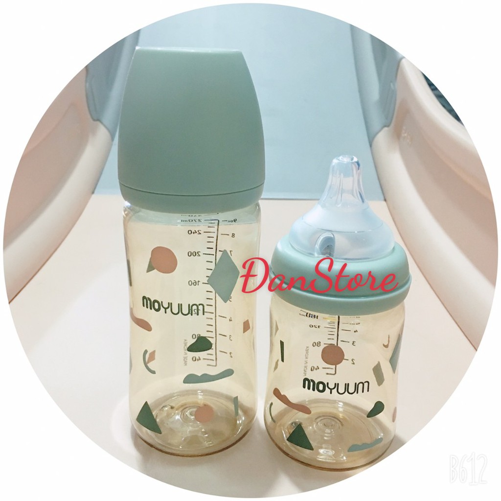 Bình sữa Moyuum 170ml, 270ml chính hãng nội địa Hàn, Bình sữa sơ sinh cho bé nhựa PPSU Moyum Hàn Quốc