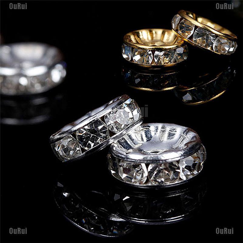 Set 100 Hạt Cườm 6mm Màu Vàng / Bạc Làm Trang Sức Thủ Công