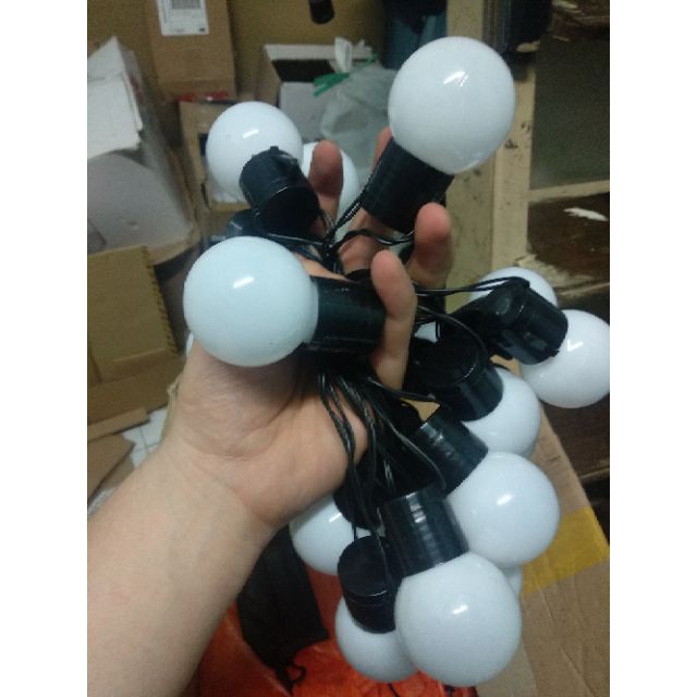 Đèn dây trang trí ngoài trời chống nước dài 10 mét 20 bóng (3W)  trang trí quán trà chanh nhà cửa sân vườn quán ăn