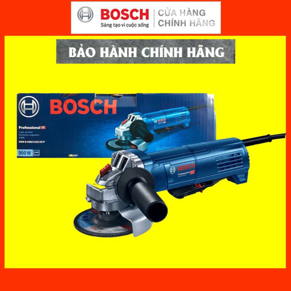 [HÀNG CHÍNH HÃNG] Máy Mài Góc Bosch GWS 9-100 P (100MM-800W), Công Tắc An Toàn , Giá Cạnh Tranh, Chất Lượng Hàng Đầu