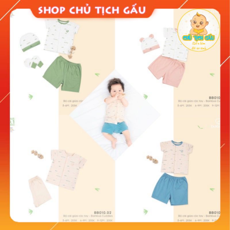Bu bộ quần áo cộc tay cài giữa chất bamboo sợi tre