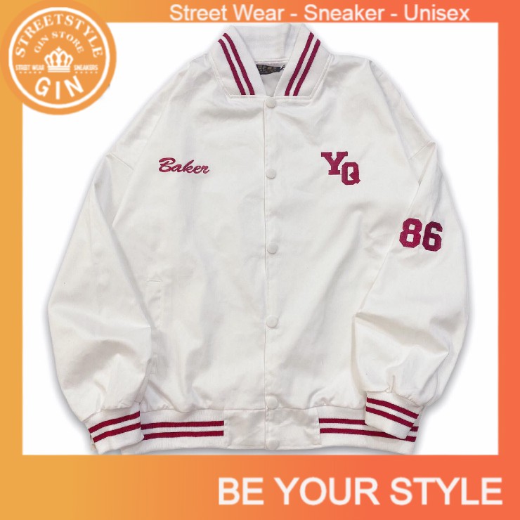 ÁO KHOÁC BOMBER KAKI YQ 86 ÁO KHOÁC OVERSIZE ÁO BÓNG CHÀY UNISEX - GIN STORE