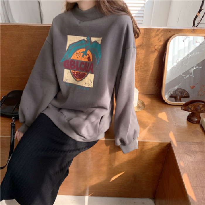 áo nỉ Sweater Dáng Rộng In Hình Xinh Xắn Theo Phong Cách Hàn Quốc