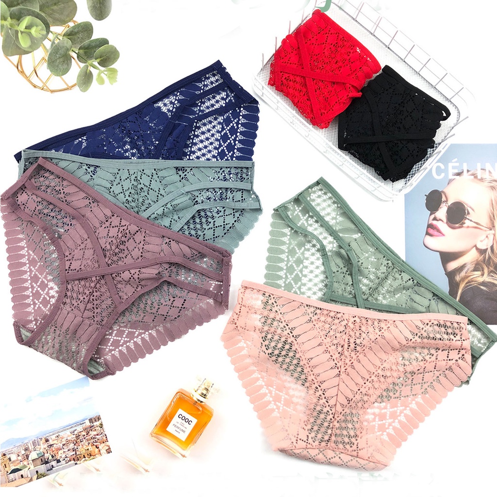 Quần lót nữ ren lưới đẹp sexy phối dây cotton quyến rũ