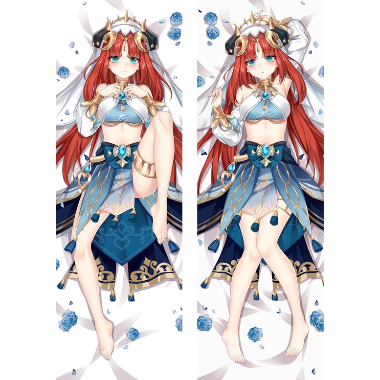 Vỏ Gối Ôm In Hình Nhân Vật Anime Genshin Va Chạm Nilou 18R Dakim Sakura Kích Thước 50X150CM