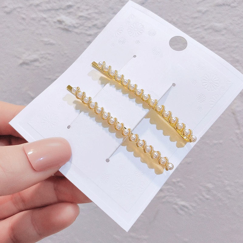 Kẹp tóc JIUDUOLAN màu vàng đính hạt ngọc trai nhân tạo thời trang sang trọng dành cho nữ