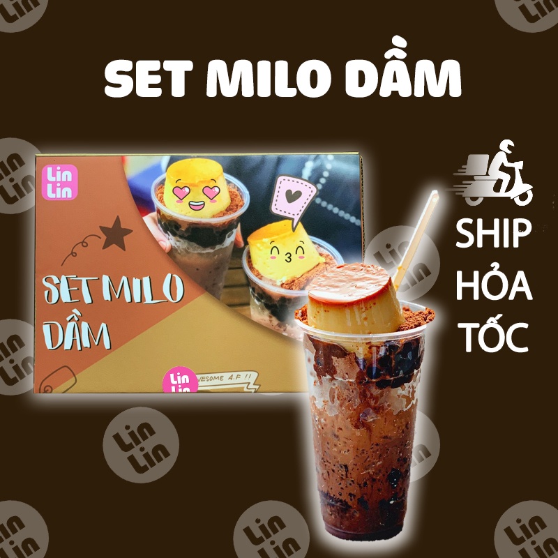 Milo Dầm 🔥Lin Lin🔥 Set Milo Dầm CaCao Siêu Ngon Gói 300g Có Tặng Kèm Công Thức Nấu Tại Nhà Ngon Tuyệ
