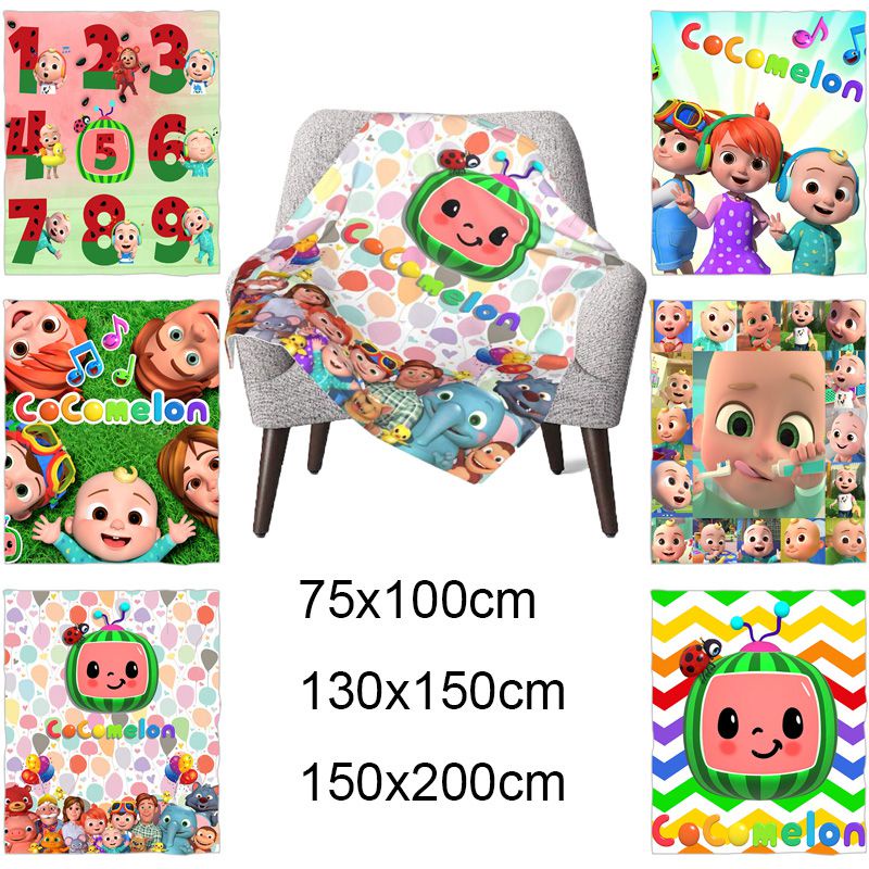 Chăn Bông Mềm Mại Ấm Áp In Họa Tiết Dưa Hấu Dễ Thương Cho Bé