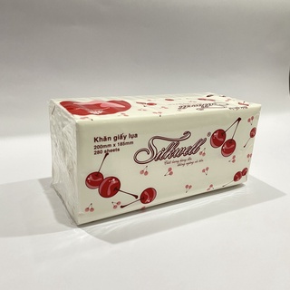 Khăn giấy rút silkwell 280 tờ Cherry đỏ
