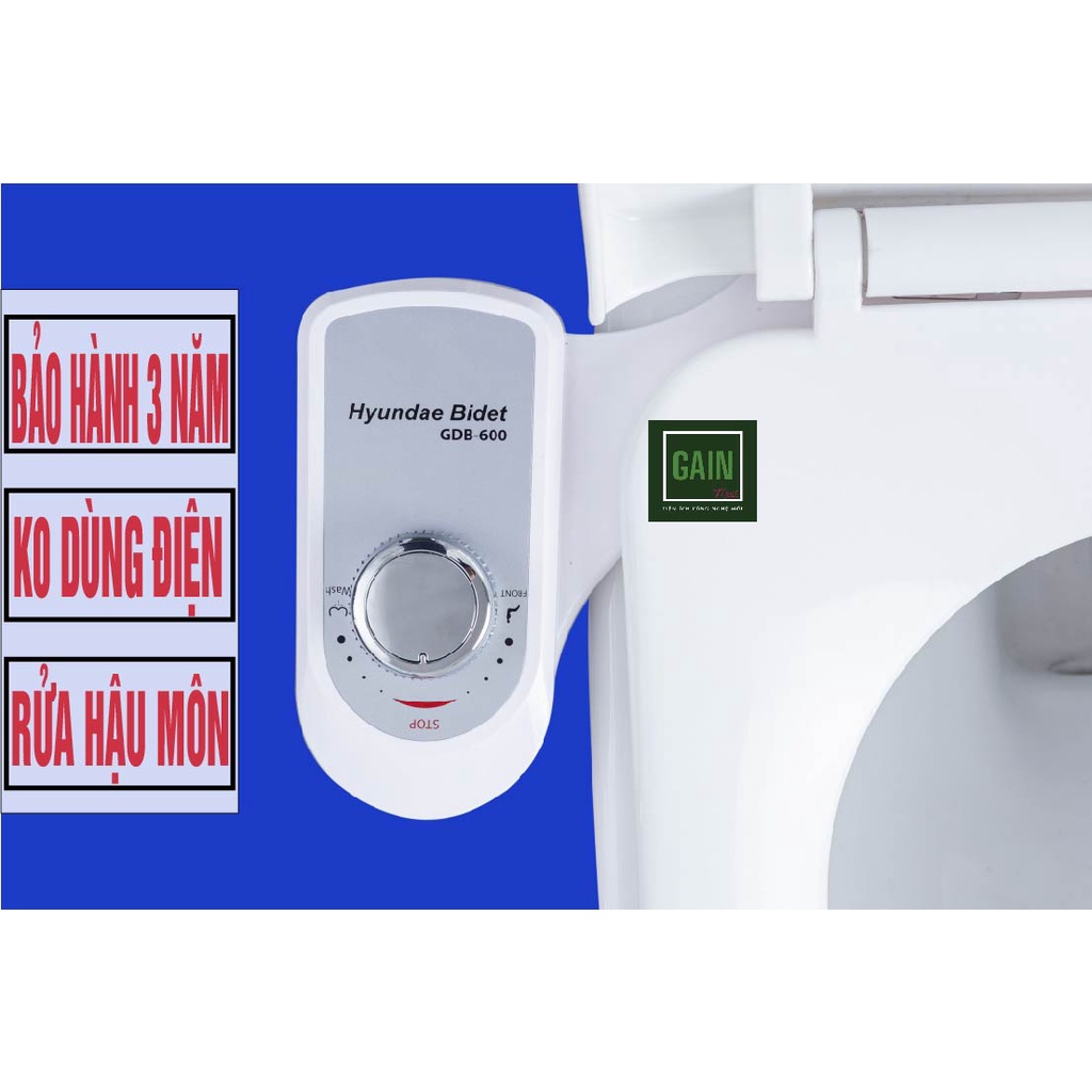 Vòi rửa vệ sinh thông minh Hyundae bidet GDB600, 2 Vòi Rửa, Chính Hãng, BH 3 Năm, Linh Kiện Nhập Khẩu 100% Hàn Quốc