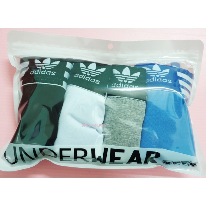 Hộp 4 quần Boxer AD.01 chất lượng đẹp, fom chuẩn cạp dệt xin cho anh em ( ảnh, video shop tự chụp)