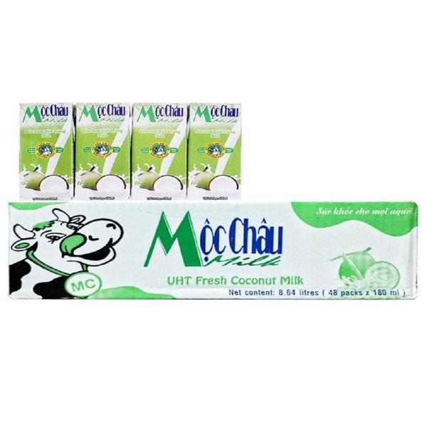 THÙNG SỮA TƯƠI MỘC CHÂU 48 hộp x 180 ml ( Đại lý Ngọc Toản)