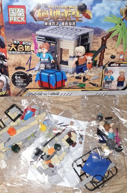 Lắp ráp 1 hộp LegoPubg 62015 có nhiều chi tiết bằng nhựa ABS rất đẹp