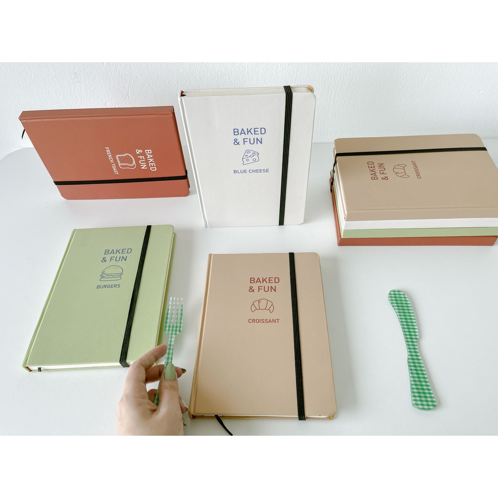 Sổ tay dotgrid 100gsm A5 Crabit - Baked&Fun, sổ ghi chép, làm bullet journal