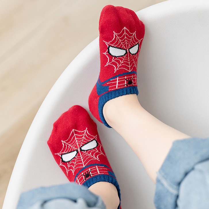 Vớ 100% Cotton Thoáng Khí In Họa Tiết Marvel Avengers Superman Dành Cho Trẻ Em 1-9 Tuổi
