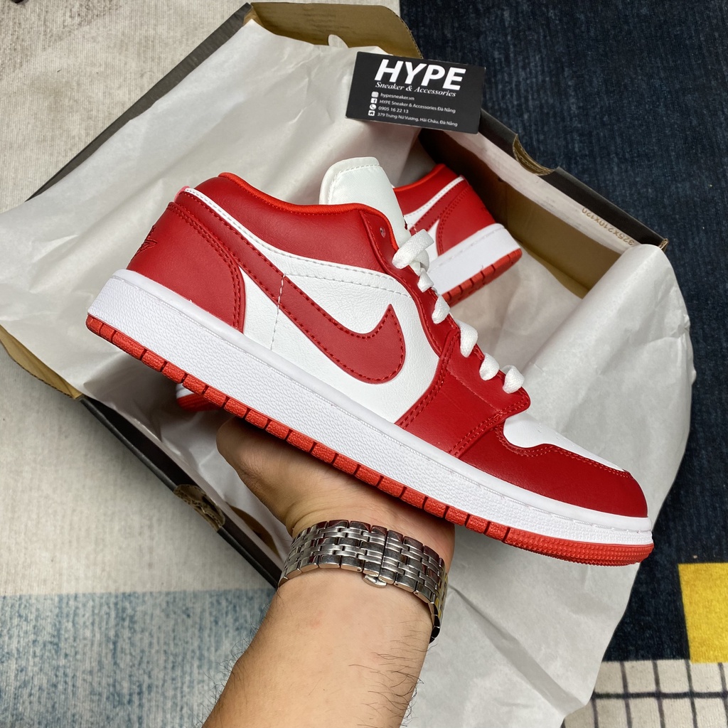 Giày sneaker Jordan 1 Low Gym Red (Trắng/Đỏ) - Hype Sneaker | Phiên bản 1:1.