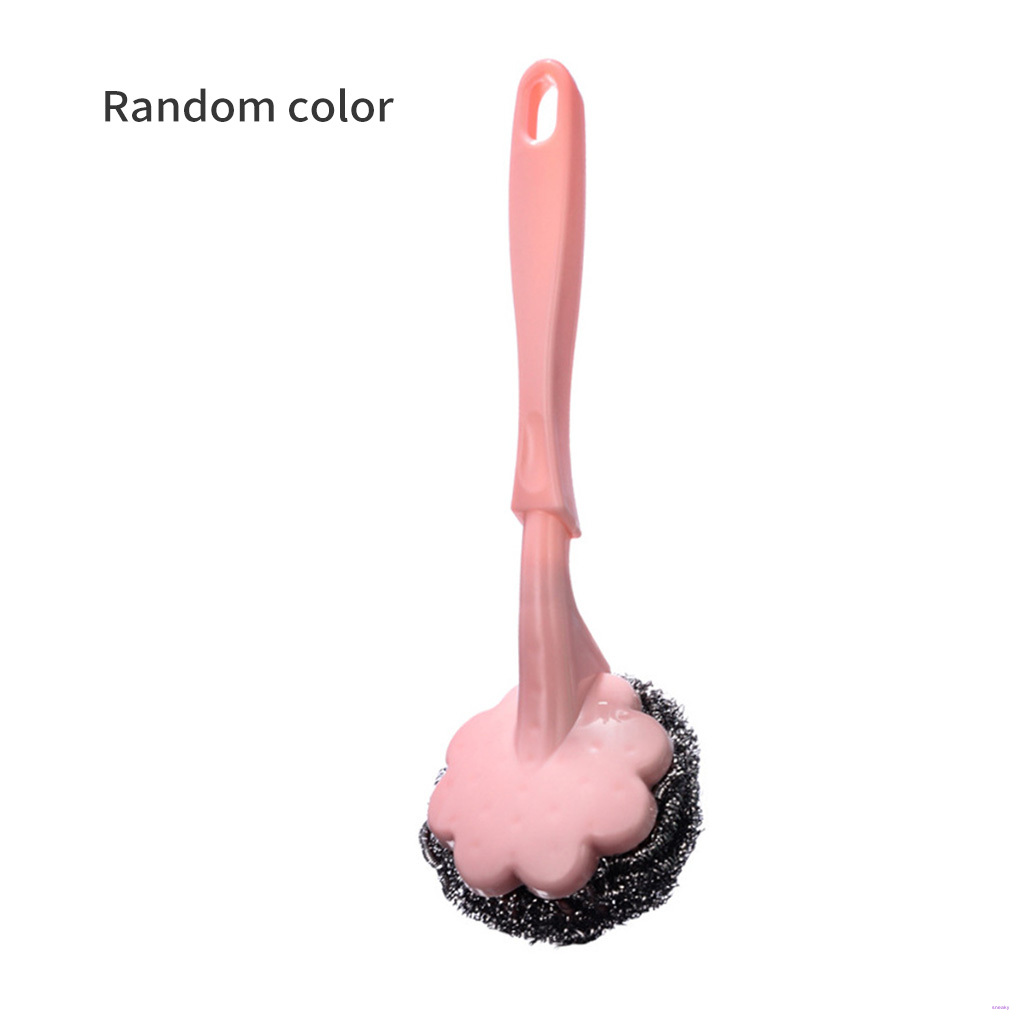 Bàn chải đánh bóng chà rửa chảo phụ kiện làm sạch các dụng cụ nấu bếp màu sắc ngẫu nhiên