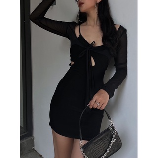 Đầm thun đen mùa hè